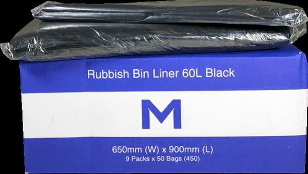 60 Litre Black Rubbish Bags